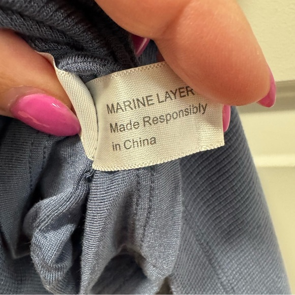 Marine Layer Lexi Mock Neck Rib Midi‎ Dress NWT size Large Vintage Indigo Blue - Picture 13 of 16